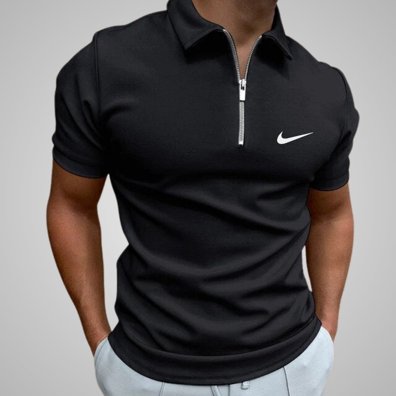 Casual Zip-Neck Polo