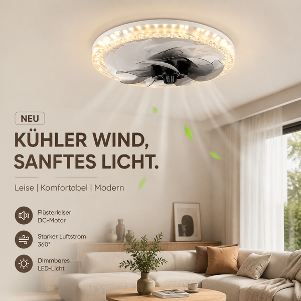 Silent Adjustable Bedroom Fan Light